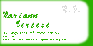 mariann vertesi business card